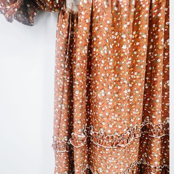 Selina Sanders Handmade Repurposed Tea Towel Ruffle Maxi Dress - XL-2X - Picture 4 of 8